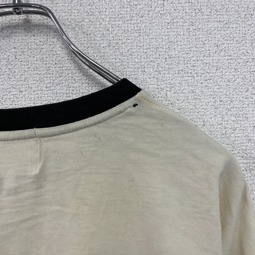 Disney　ディズニー　Mickey Mouse　ミッキーマウス　半袖キャラクターTシャツ　リンガーT　白　ホワイト　XLサイズ