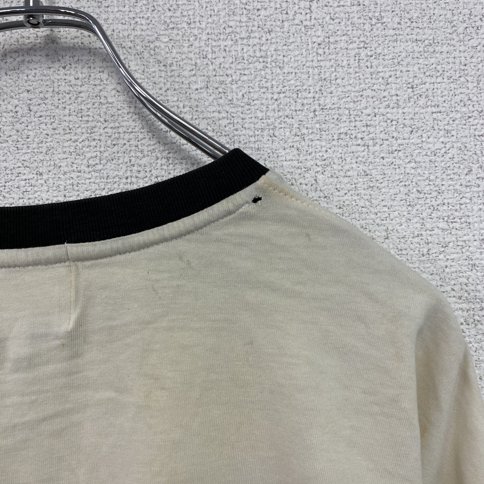 Disney　ディズニー　Mickey Mouse　ミッキーマウス　半袖キャラクターTシャツ　リンガーT　白　ホワイト　XLサイズ