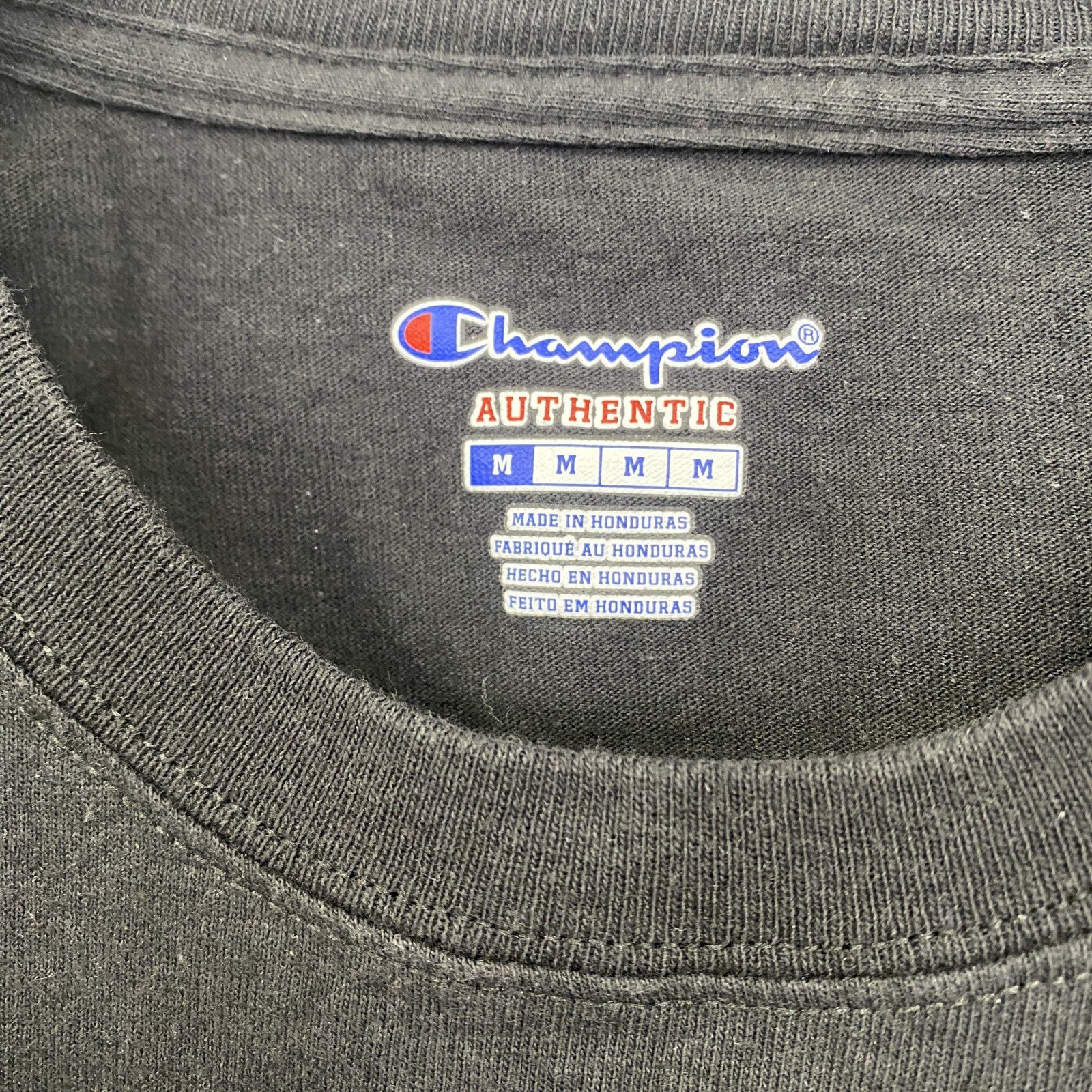 古着 used　champion　チャンピオン　半袖プリントTシャツ　ドメーヌ・セリーヌ　レトロ　ブラック　黒　Mサイズ