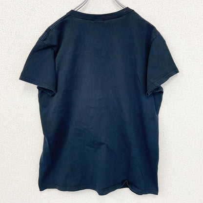 古着 used　GILDAN ギルダン　半袖プリントTシャツ　個性的デザイン　レトロ　春夏服　黒　カジュアルデザイン　Lサイズ