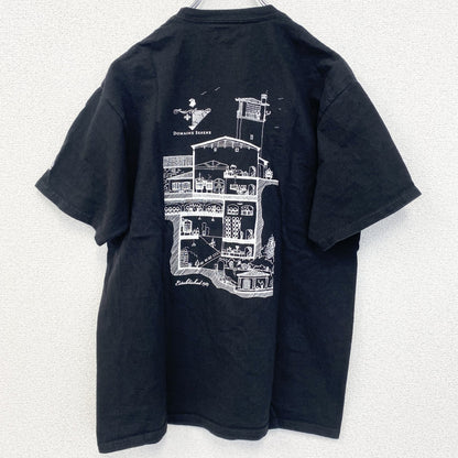 古着 used　champion　チャンピオン　半袖プリントTシャツ　ドメーヌ・セリーヌ　レトロ　ブラック　黒　Mサイズ