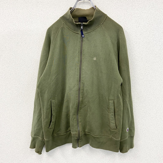 Champion　チャンピオン　トラックジャケット/ジャージ　ラグランスリーブ　フェード　刺繍ロゴ　カーキ　Sサイズ