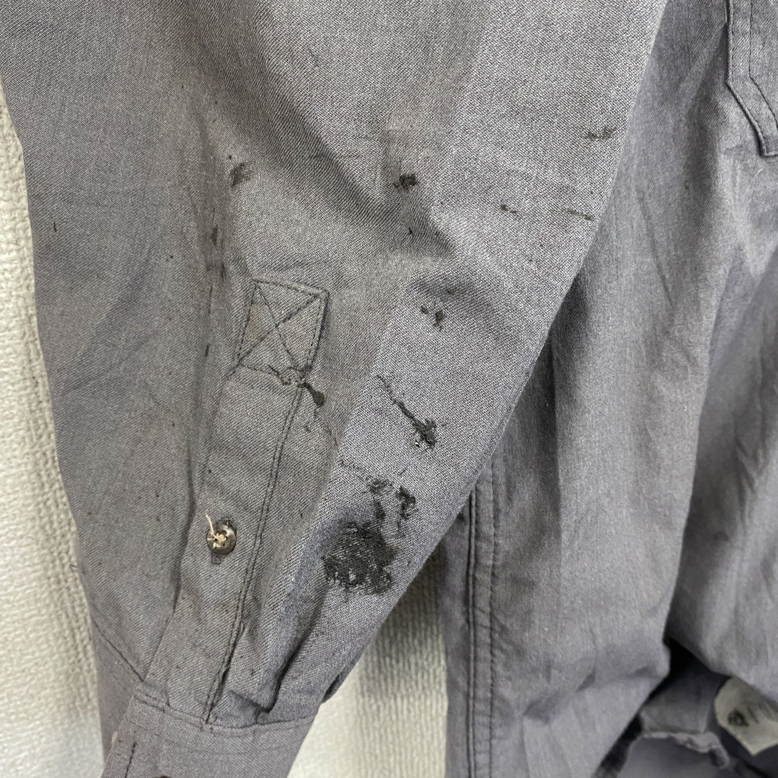 Carhartt　カーハート　長袖ワークシャツ　ボタンダウンシャツ　FR　灰色　グレー　Lサイズ
