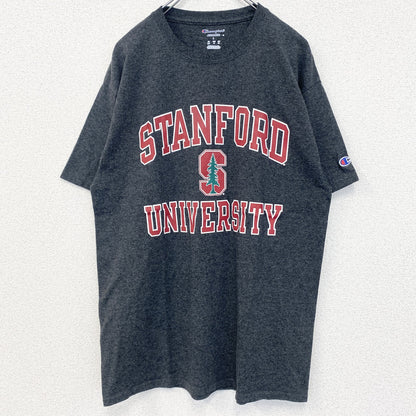 古着 used　champion　チャンピオン　半袖カレッジプリントTシャツ　スタンフォード大学　レトロ　グレー　Lサイズ