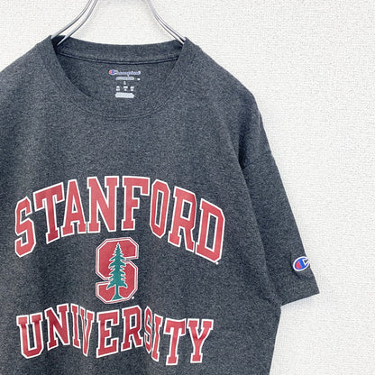 古着 used　champion　チャンピオン　半袖カレッジプリントTシャツ　スタンフォード大学　レトロ　グレー　Lサイズ