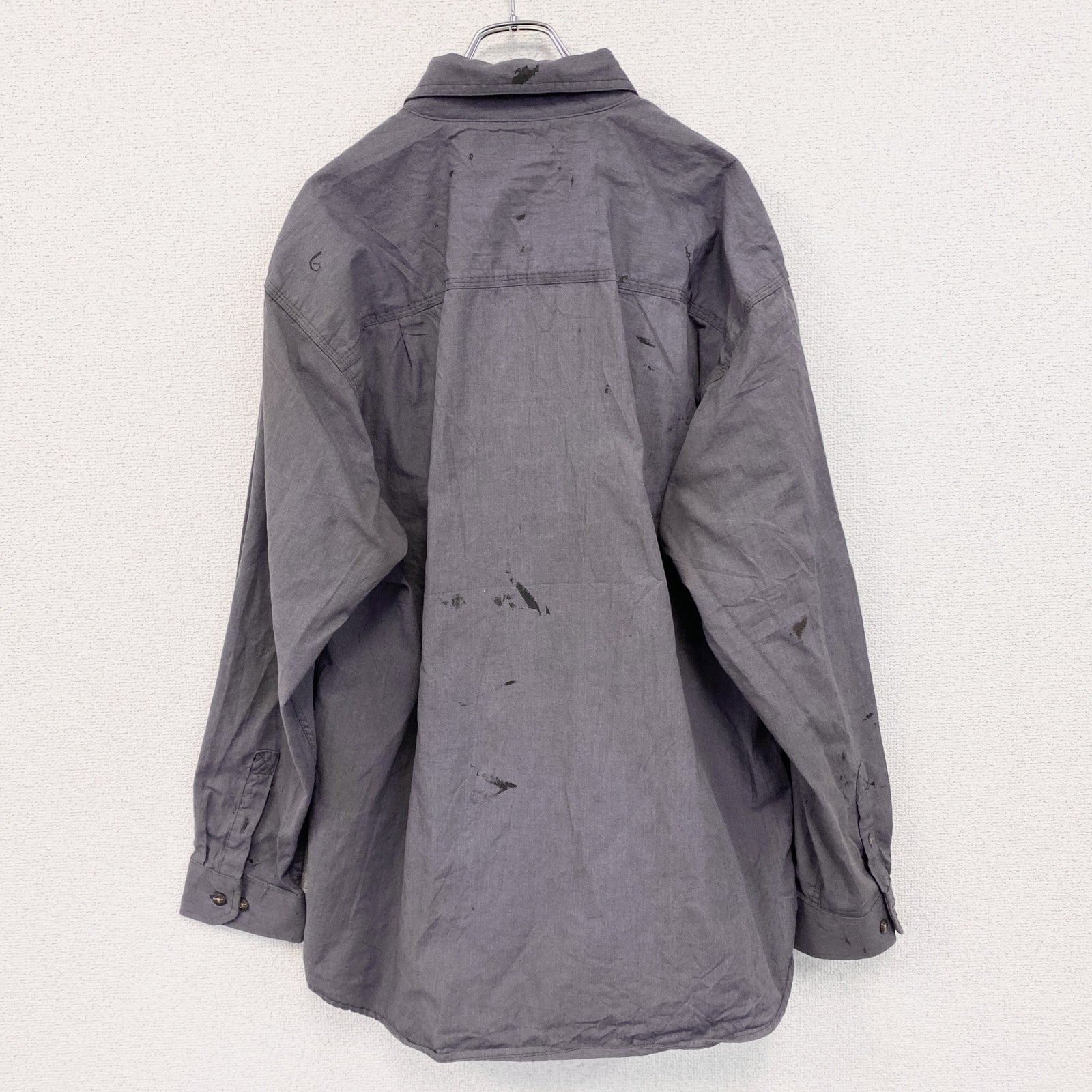 Carhartt　カーハート　長袖ワークシャツ　ボタンダウンシャツ　FR　灰色　グレー　Lサイズ