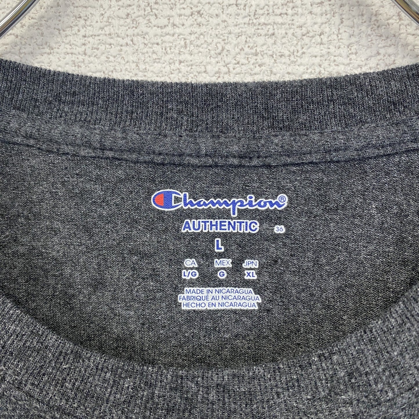 古着 used　champion　チャンピオン　半袖カレッジプリントTシャツ　スタンフォード大学　レトロ　グレー　Lサイズ