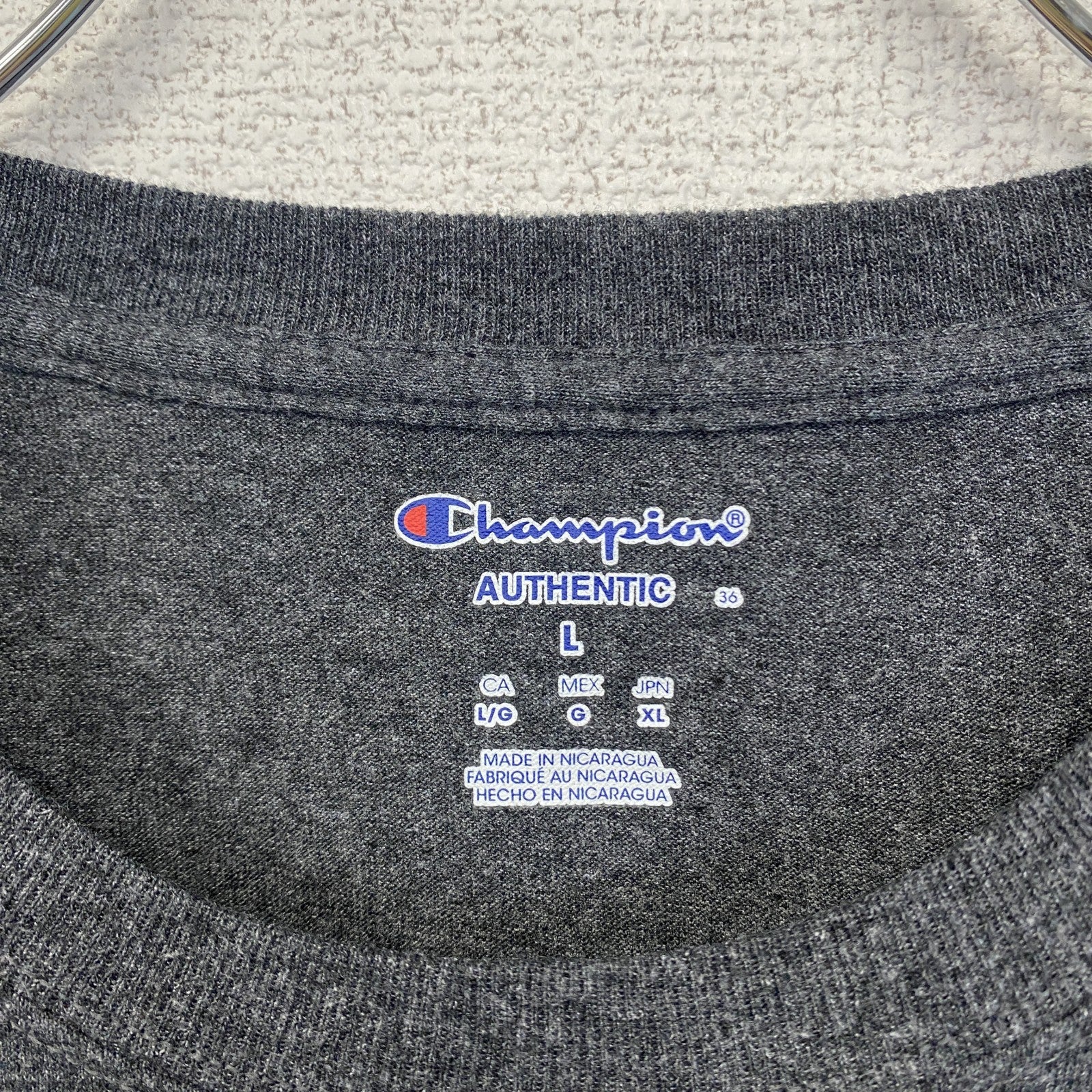 古着 used　champion　チャンピオン　半袖カレッジプリントTシャツ　スタンフォード大学　レトロ　グレー　Lサイズ