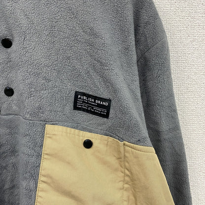 PUBLISH　シンチラスナップTタイプ　ハーフボタンフリースプルオーバー　灰色　グレー　Sサイズ