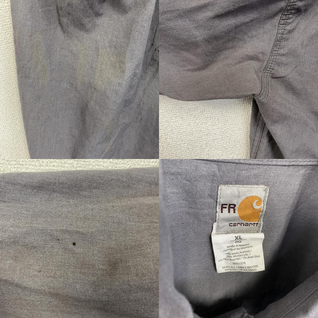 Carhartt　カーハート　長袖ワークシャツ　ボタンダウンシャツ　FR　灰色　グレー　Lサイズ