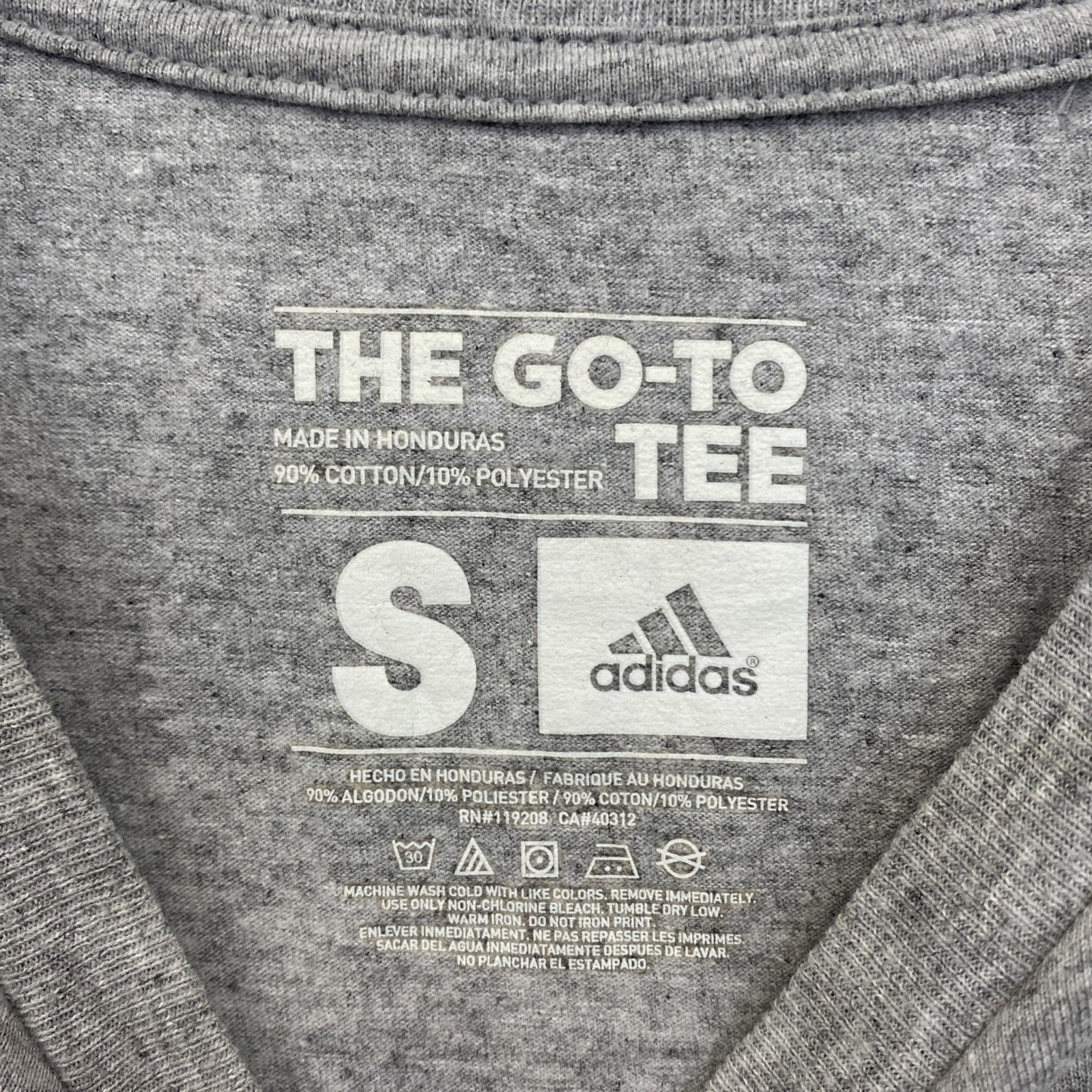 古着 used　adidas　アディダス　半袖カレッジプリントTシャツ　リン大学　BROTHER　レトロ　グレー　Sサイズ