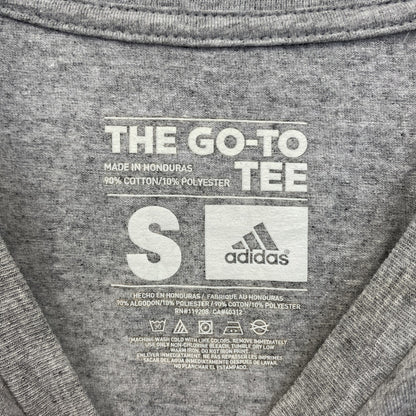 古着 used　adidas　アディダス　半袖カレッジプリントTシャツ　リン大学　BROTHER　レトロ　グレー　Sサイズ