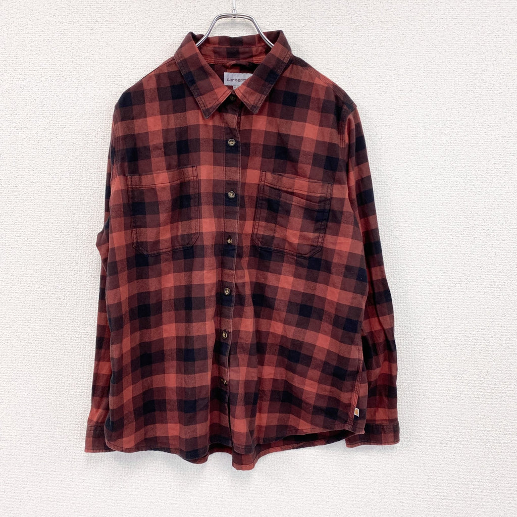 Carhartt　カーハート　長袖ネルシャツ　バッファローチェック　赤　レッド　XL(16/18)サイズ