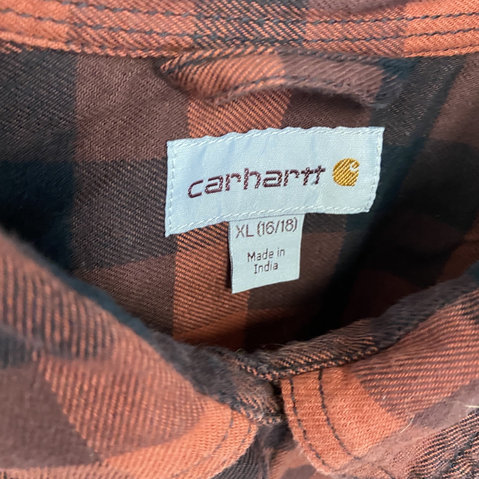 Carhartt　カーハート　長袖ネルシャツ　バッファローチェック　赤　レッド　XL(16/18)サイズ