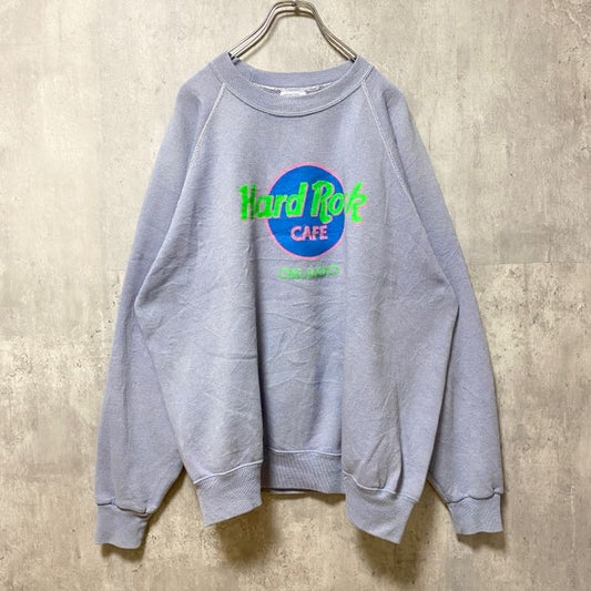古着 used　90s　USA製　HardRock CAFE　ハードロックカフェ　長袖プリントスウェット　トレーナー　2XLサイズ