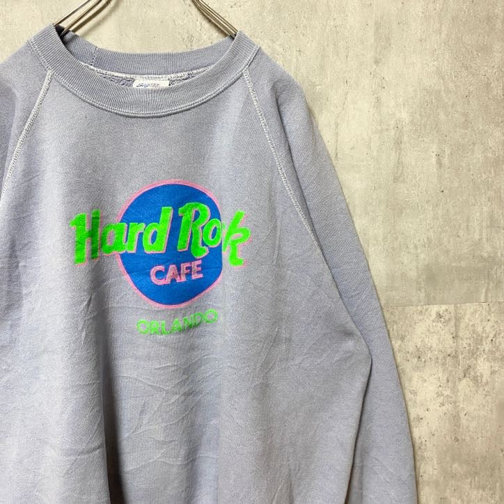 古着 used　90s　USA製　HardRock CAFE　ハードロックカフェ　長袖プリントスウェット　トレーナー　2XLサイズ