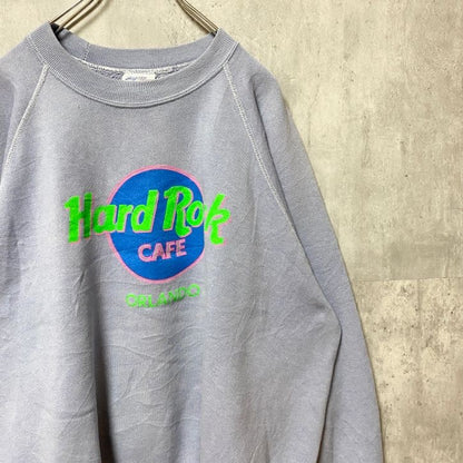 古着 used　90s　USA製　HardRock CAFE　ハードロックカフェ　長袖プリントスウェット　トレーナー　2XLサイズ