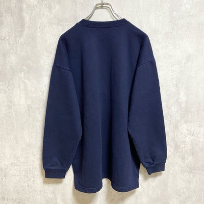 ～90s　ロゴ刺繍スウェット/トレーナー　ヴィンテージ　フランス　パリ　エッフェル塔　ネイビー　秋冬服　Lサイズ