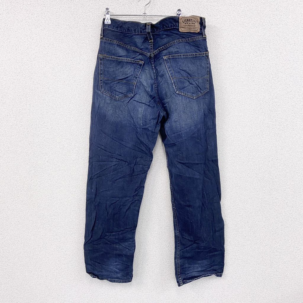 SIGNATURE　Levi’ｓ　リーバイス　デニムパンツ/ジーンズ　縦落ち　ジップフライ　インディゴ　W34