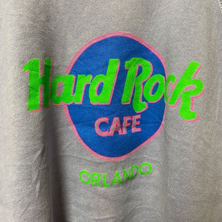 古着 used　90s　USA製　HardRock CAFE　ハードロックカフェ　長袖プリントスウェット　トレーナー　2XLサイズ