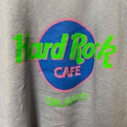 古着 used　90s　USA製　HardRock CAFE　ハードロックカフェ　長袖プリントスウェット　トレーナー　2XLサイズ