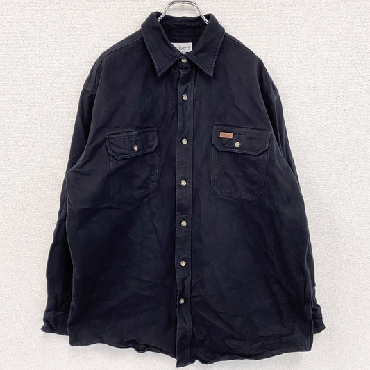 Carhartt　カーハート　長袖ワークシャツ　モールスキンシャツ　黒　ブラック　XLサイズ