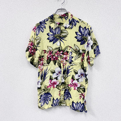 Styked by Originals　半袖アロハシャツ　アロハ柄　総柄　ハイビスカス　黄色　イエロー　LLサイズ