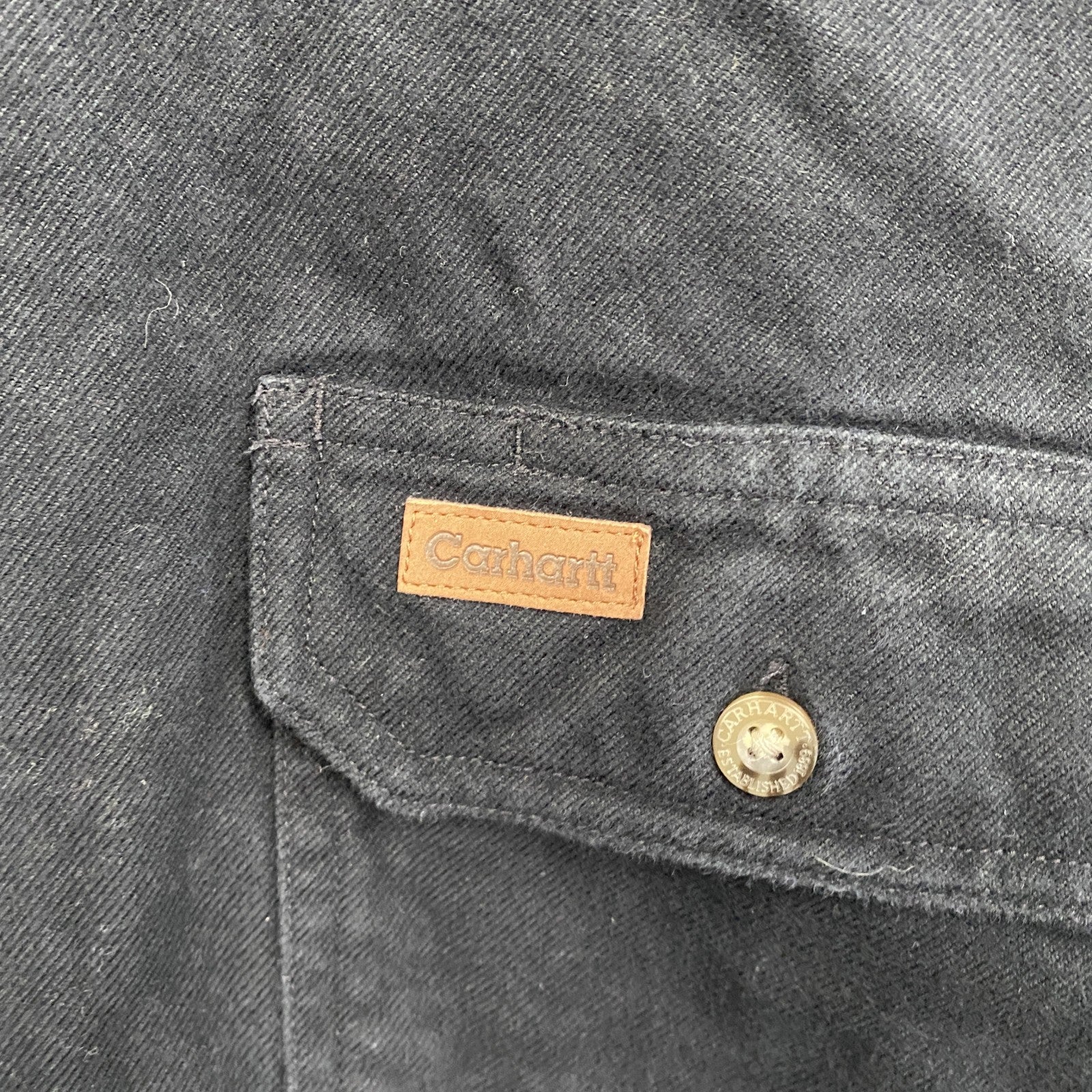 Carhartt　カーハート　長袖ワークシャツ　モールスキンシャツ　黒　ブラック　XLサイズ