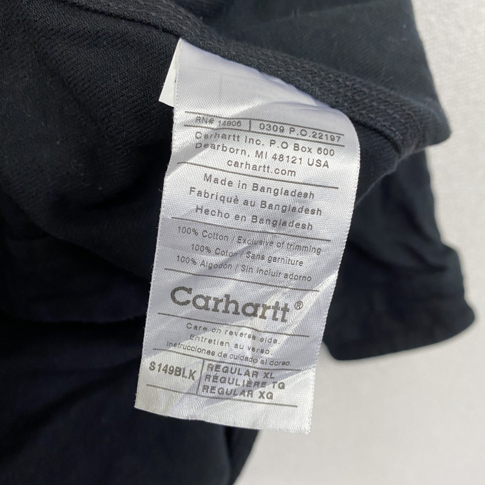 Carhartt　カーハート　長袖ワークシャツ　モールスキンシャツ　黒　ブラック　XLサイズ