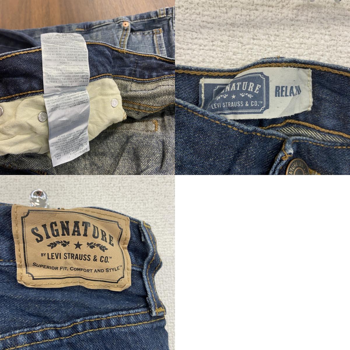 SIGNATURE　Levi’ｓ　リーバイス　デニムパンツ/ジーンズ　縦落ち　ジップフライ　インディゴ　W34