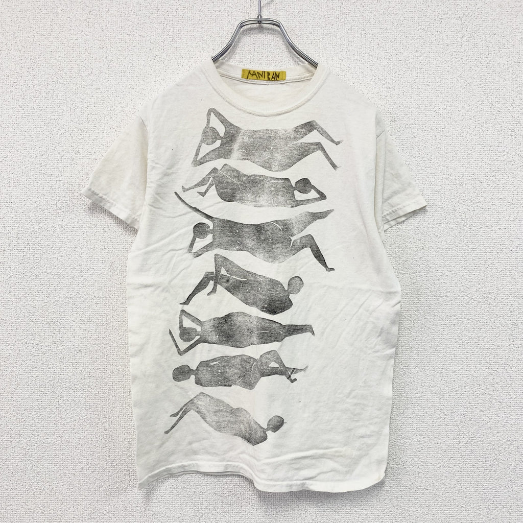 MANIBAN　半袖プリントTシャツ　人物T　白　ホワイト