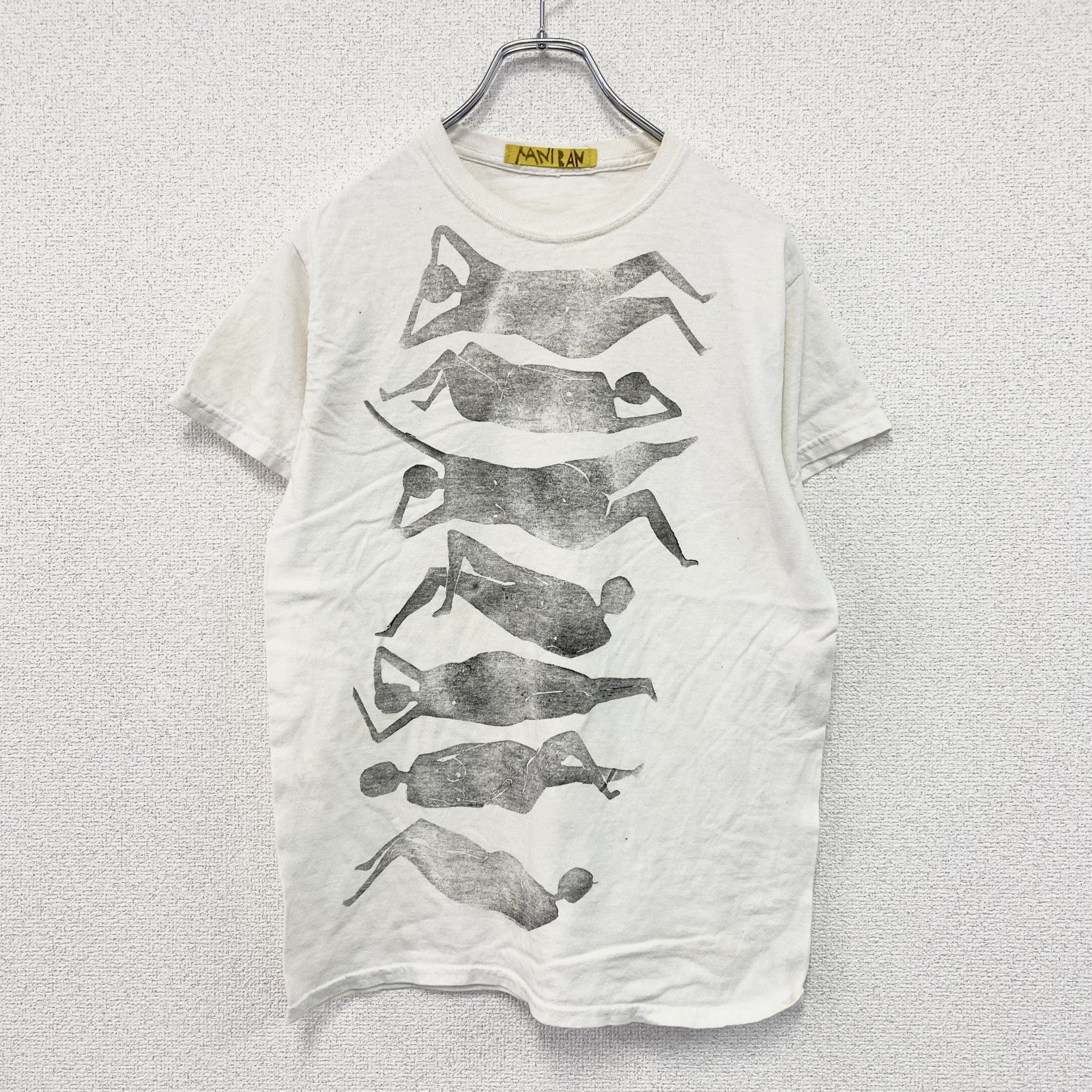 MANIBAN　半袖プリントTシャツ　人物T　白　ホワイト