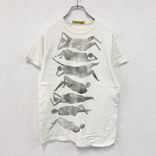 MANIBAN　半袖プリントTシャツ　人物T　白　ホワイト