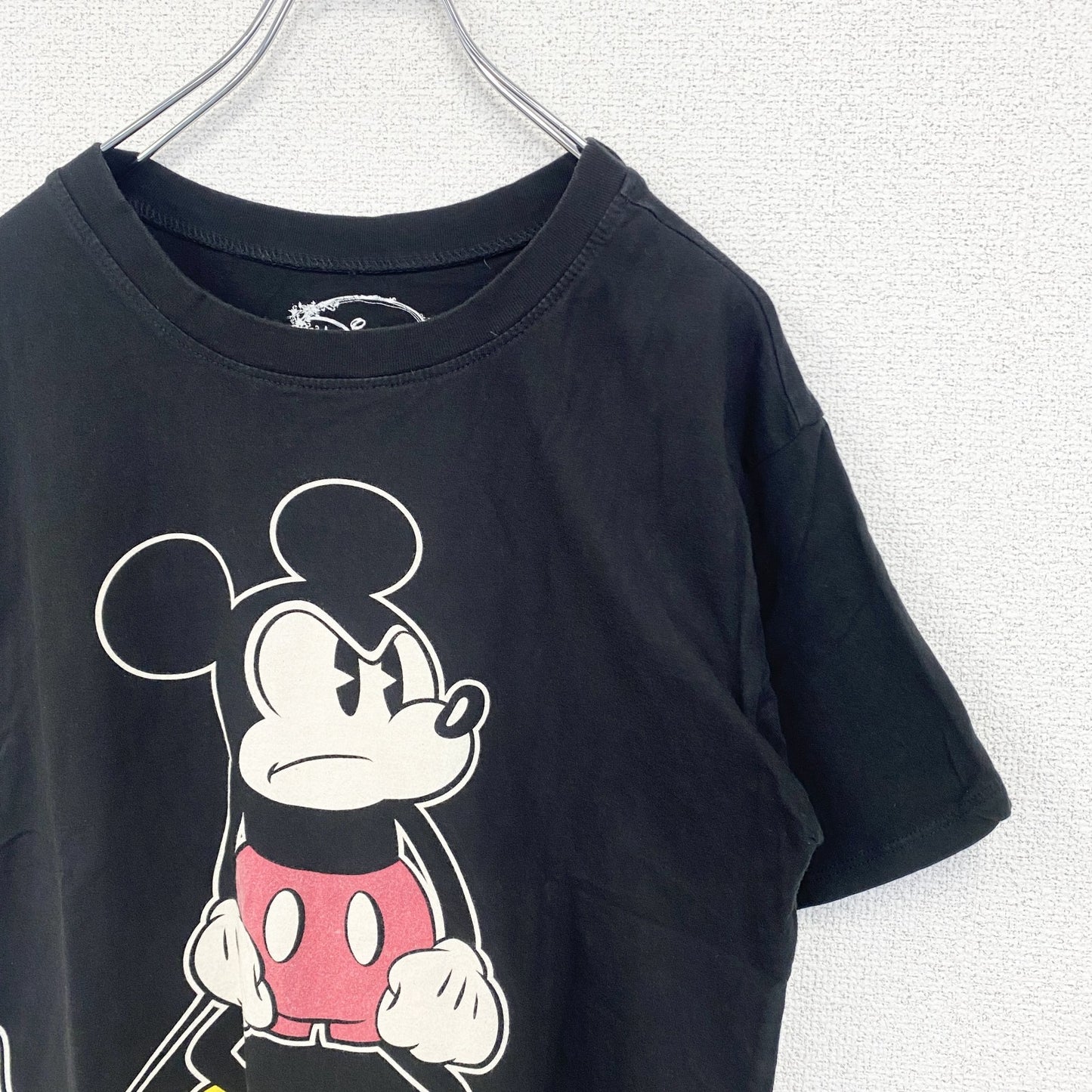 古着 used　Disney　ディズニー　半袖プリントTシャツ　ミッキーマウス　Mickey Mouse　ブラック　黒　Sサイズ
