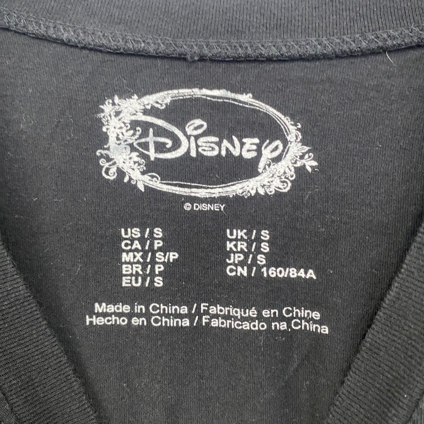 古着 used　Disney　ディズニー　半袖プリントTシャツ　ミッキーマウス　Mickey Mouse　ブラック　黒　Sサイズ