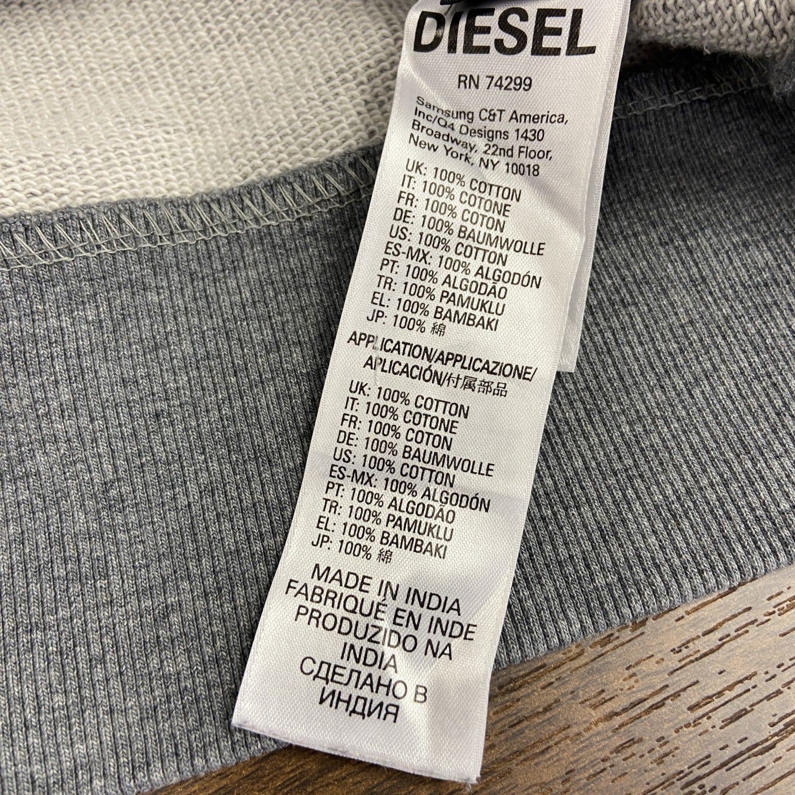 DIESEL　ディーゼル　スウェット/トレーナー　グレー　灰色