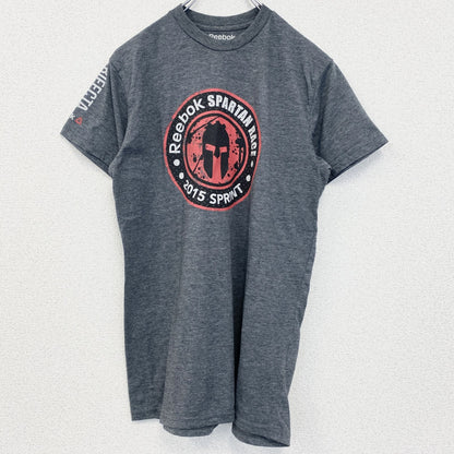 古着 used　Reebok　リーボック　半袖プリントTシャツ　スパルタンレース　フィニッシャー　2015　グレー　Sサイズ