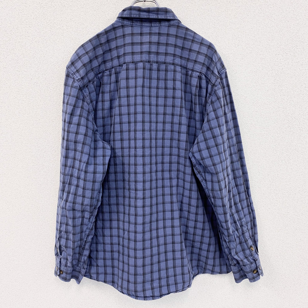 Carhartt　カーハート　長袖ボタンダウンシャツ　チェック柄　青　ブルー　XLサイズ