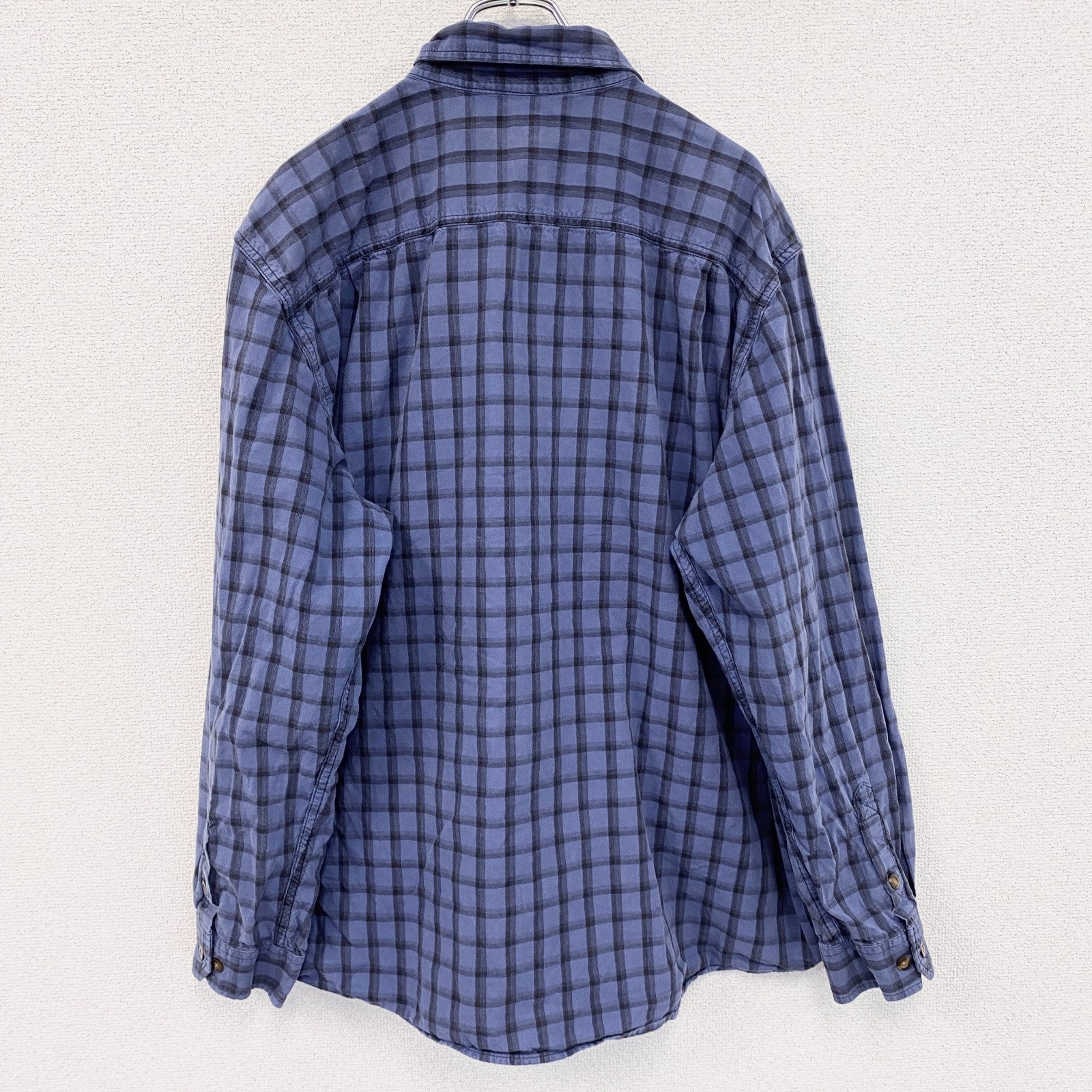 Carhartt　カーハート　長袖ボタンダウンシャツ　チェック柄　青　ブルー　XLサイズ