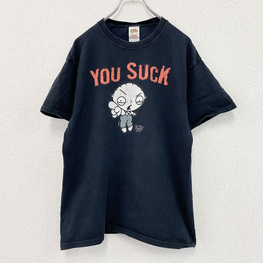 FRUIT OF THE LOOM　FAMILY GUY　ファミリーガイ　半袖キャラクターTシャツ　黒　ブラック　Lサイズ