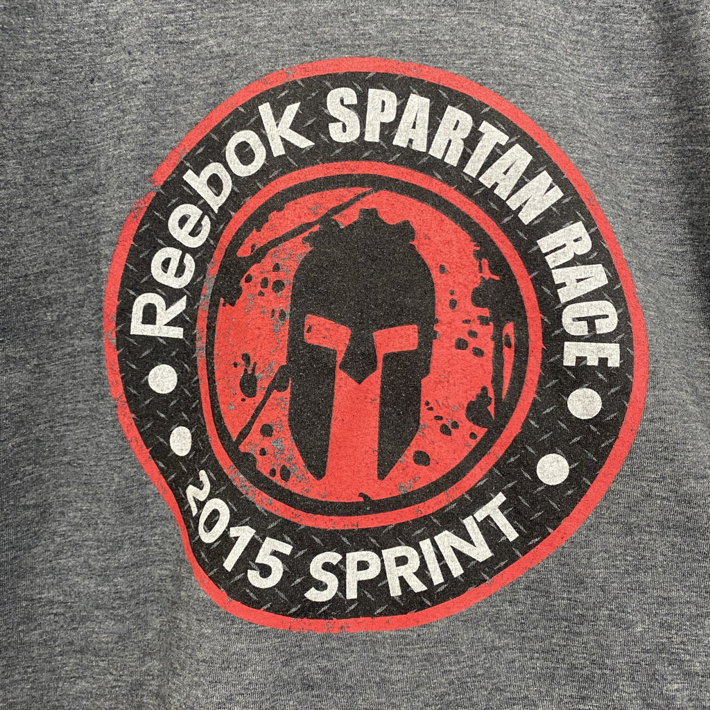 古着 used　Reebok　リーボック　半袖プリントTシャツ　スパルタンレース　フィニッシャー　2015　グレー　Sサイズ