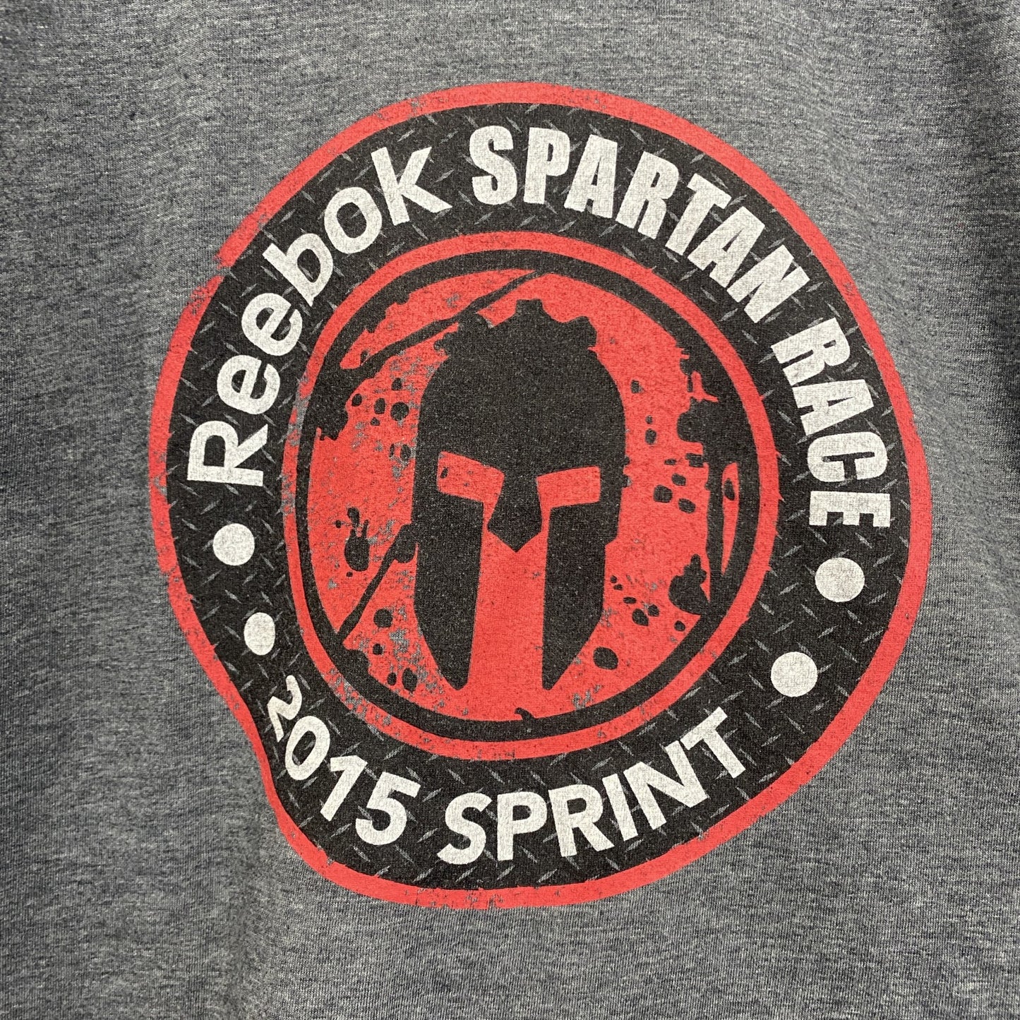 古着 used　Reebok　リーボック　半袖プリントTシャツ　スパルタンレース　フィニッシャー　2015　グレー　Sサイズ