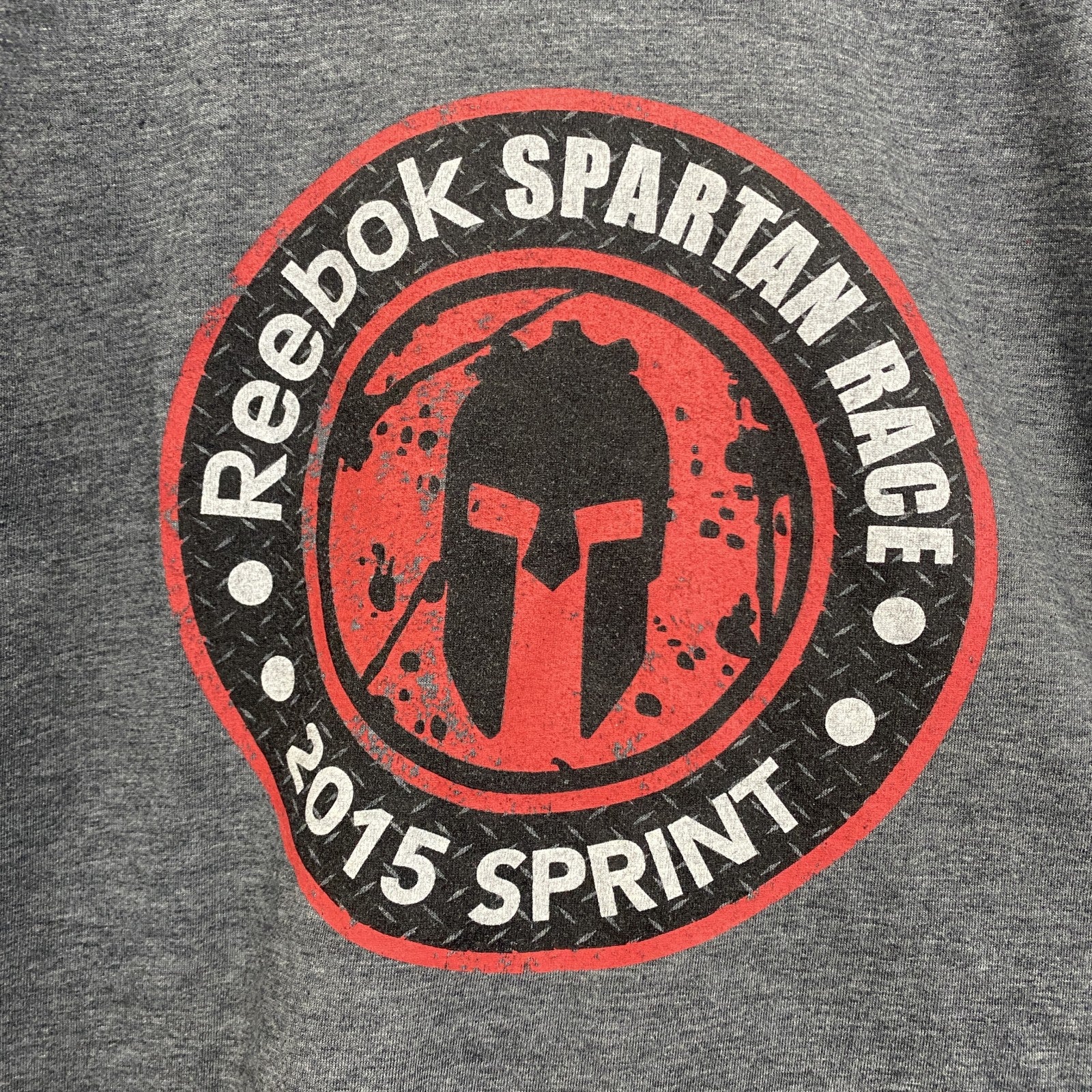 古着 used　Reebok　リーボック　半袖プリントTシャツ　スパルタンレース　フィニッシャー　2015　グレー　Sサイズ