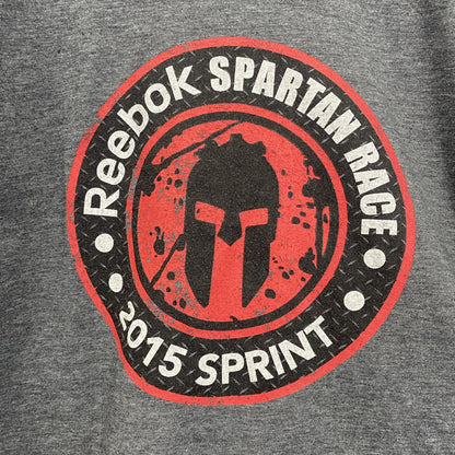 古着 used　Reebok　リーボック　半袖プリントTシャツ　スパルタンレース　フィニッシャー　2015　グレー　Sサイズ