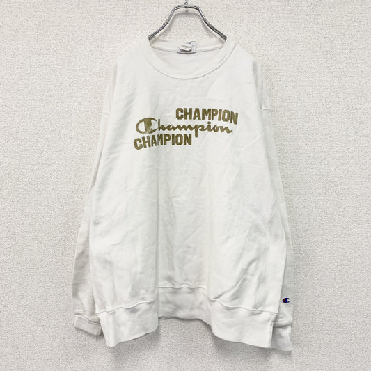 Champion　チャンピオン　リバースウィーブ　スウェット/トレーナー　3連プリント　白　ホワイト　XLサイズ