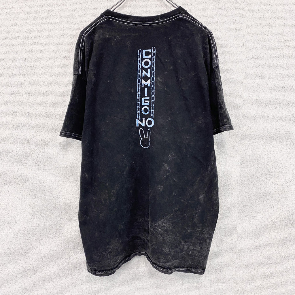 AUTHENTIC　BADBUNNY　バットバニーロイヤルランブル　半袖プリントTシャツ　黒　ブラック　XLサイズ
