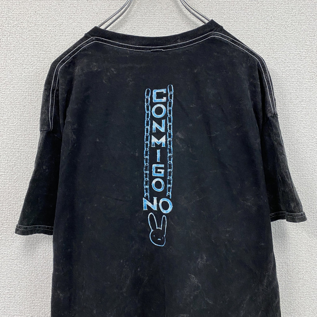 AUTHENTIC　BADBUNNY　バットバニーロイヤルランブル　半袖プリントTシャツ　黒　ブラック　XLサイズ