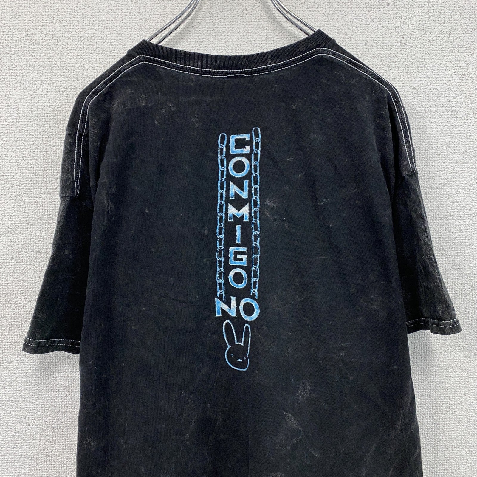 AUTHENTIC　BADBUNNY　バットバニーロイヤルランブル　半袖プリントTシャツ　黒　ブラック　XLサイズ