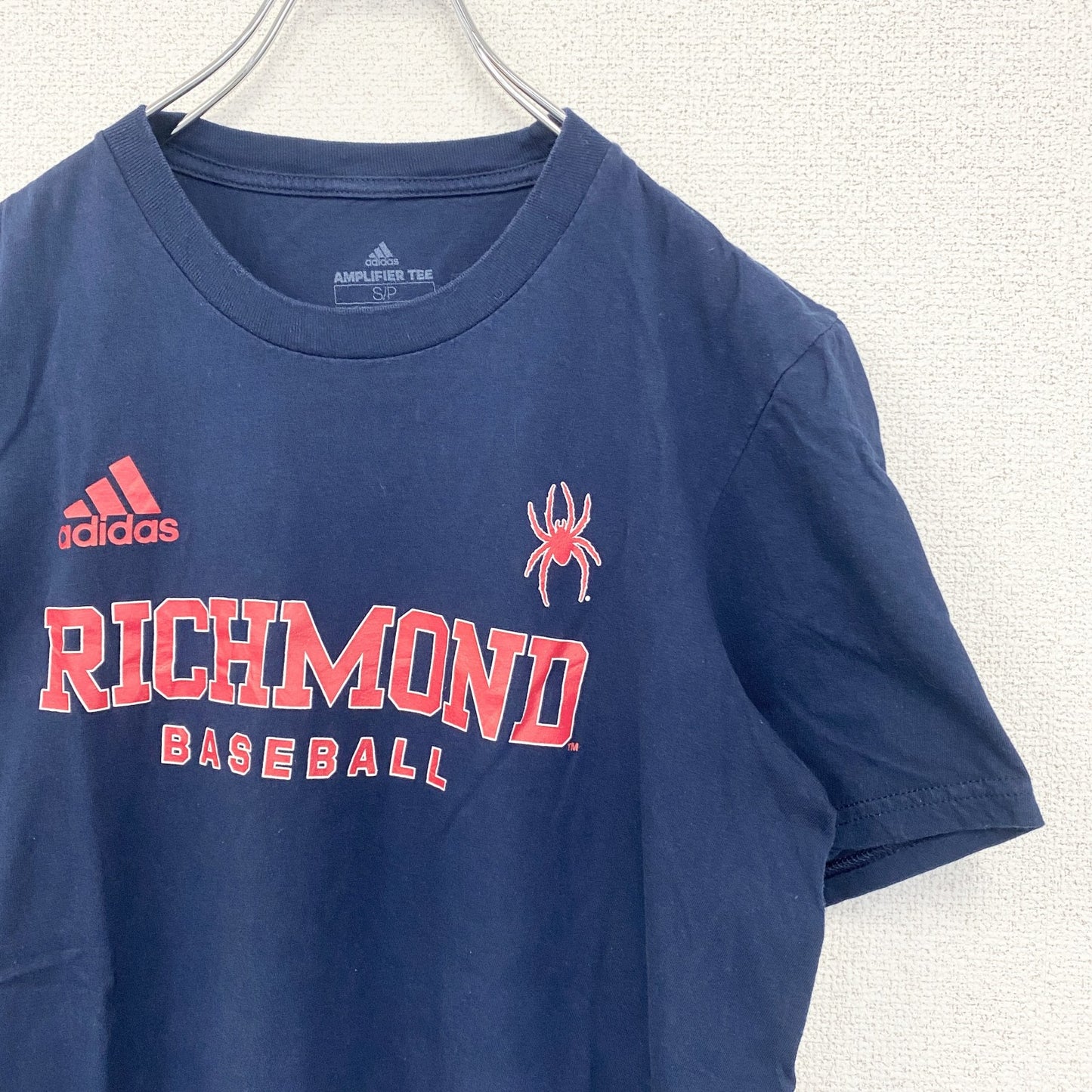 古着 used　adidas　アディダス　半袖プリントTシャツ　RICHMOND　リッチモンド　ベースボール　ネイビー　Ｓサイズ