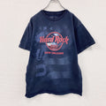 Hard Rock Cafe　ハードロックカフェ　半袖プリントTシャツ　企業T　星条旗　紺　ネイビー　Mサイズ　